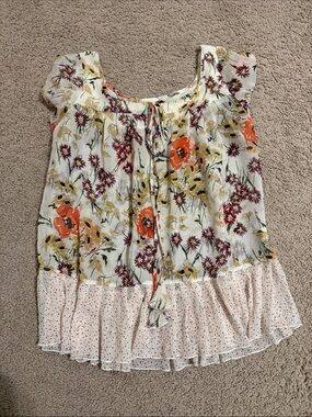 Target Tie-Neck Floral Peplum Tunic